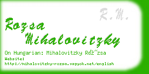 rozsa mihalovitzky business card